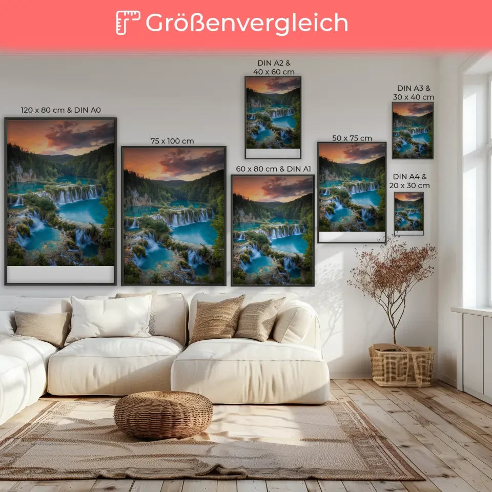 Poster Plitvicer Seen Kroatien Golden Hour für dein Zuhause 7