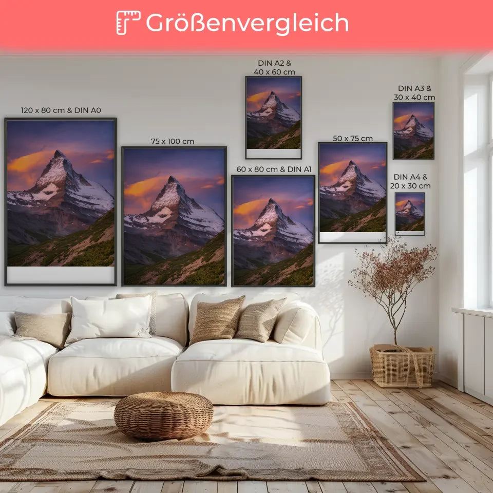 Poster Matterhorn Schweiz in der Golden Hour beeindruckend 7