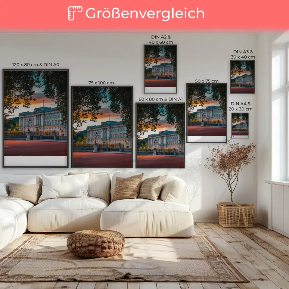 Poster Buckingham Palace atemberaubend zur Golden Hour 7
