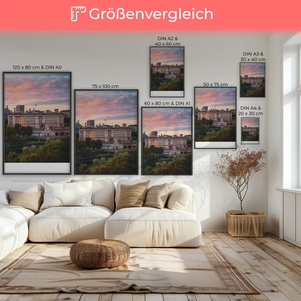 Poster Buckingham Palace Panorama Bild zur Golden Hour 7