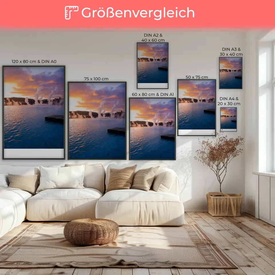 Poster von der Blauen Lagune zur Goldenen Stunde 7