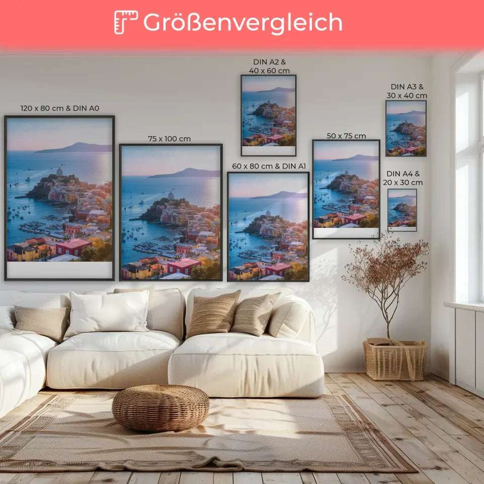 Port De Procida Poster mit bunten GebÀuden am Meer 7