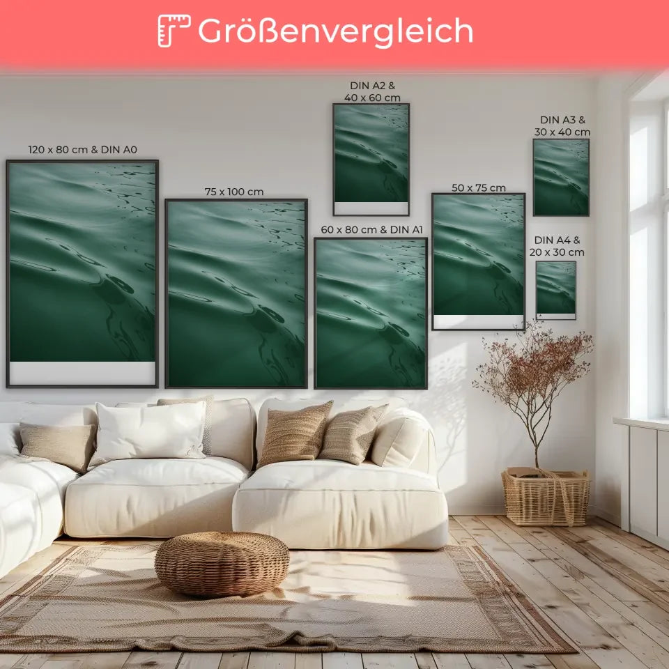 Beruhigendes Poster in sanften Grüntönen für stilvolle Wanddekoration 7