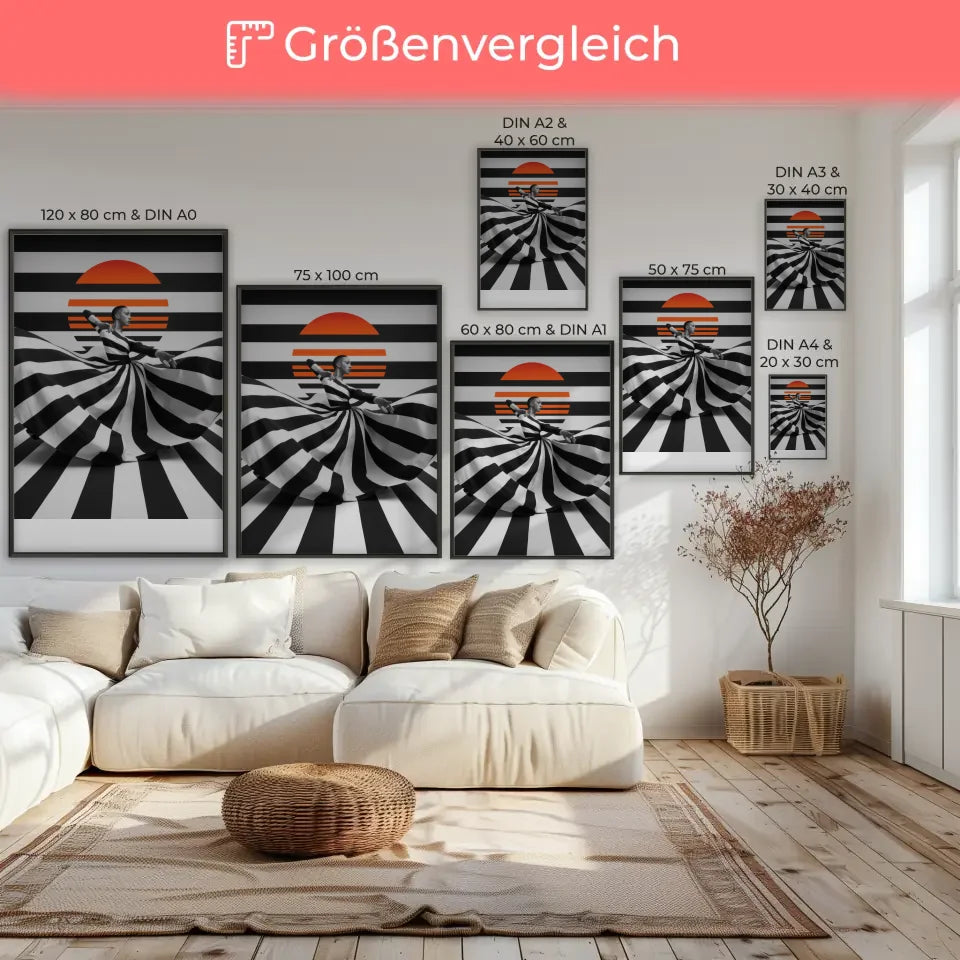 Dynamischer Tanz Poster mit stilisierter Figur 7