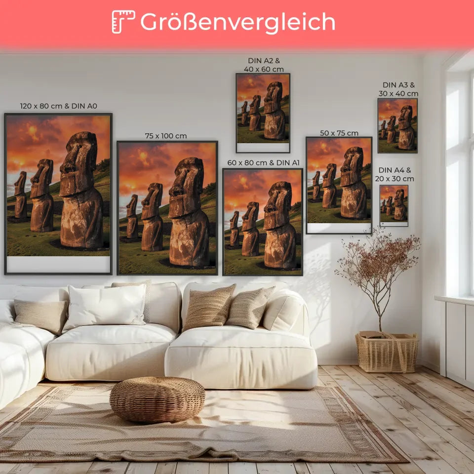 Poster beeindruckendes Panorama Bild von Rapa Nui Chile 7