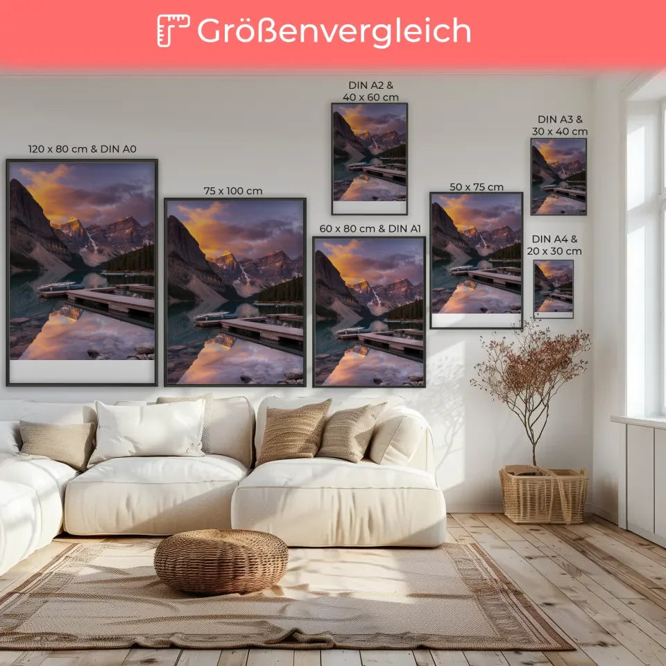 Poster Banff-Nationalpark Kanada zur Golden Hour eindrucksvoll 7