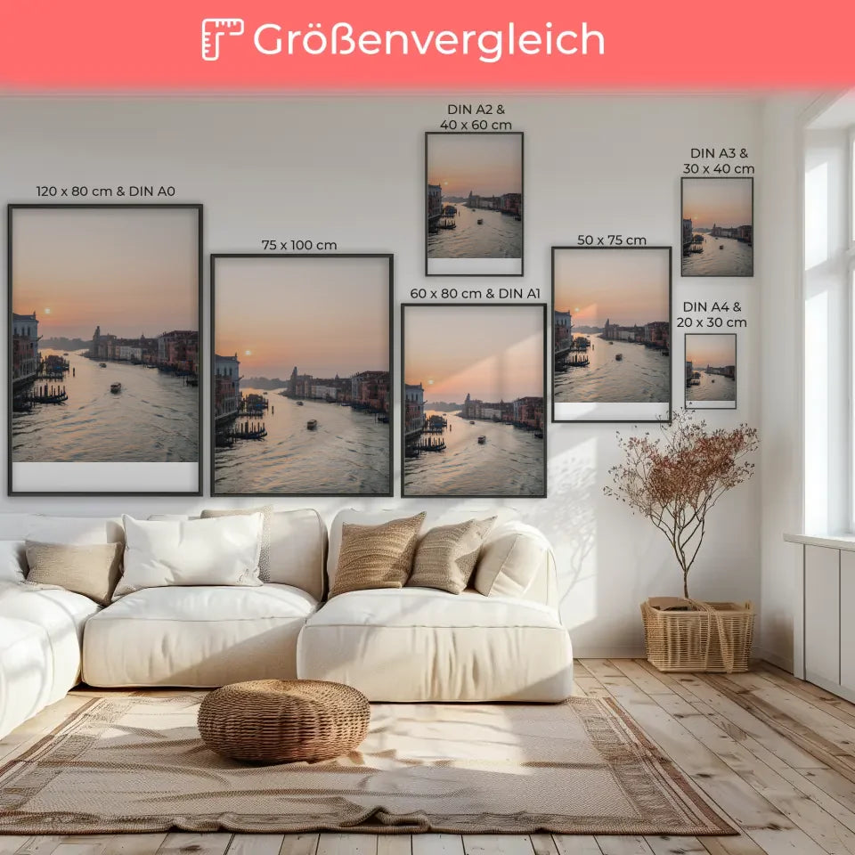 Venedig Panorama Bild Poster zur Goldenen Stunde 7
