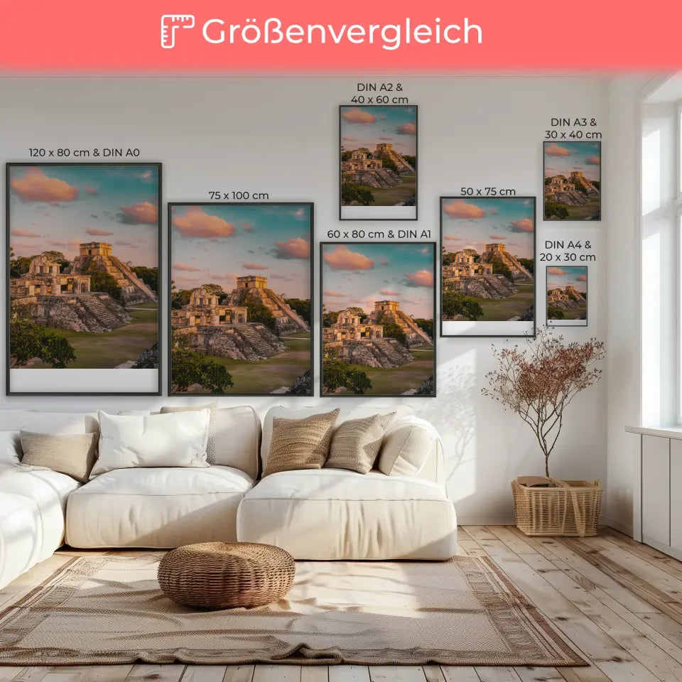 Poster Tulum Mexiko Golden Hour Panorama Bild für Wohnräume 7