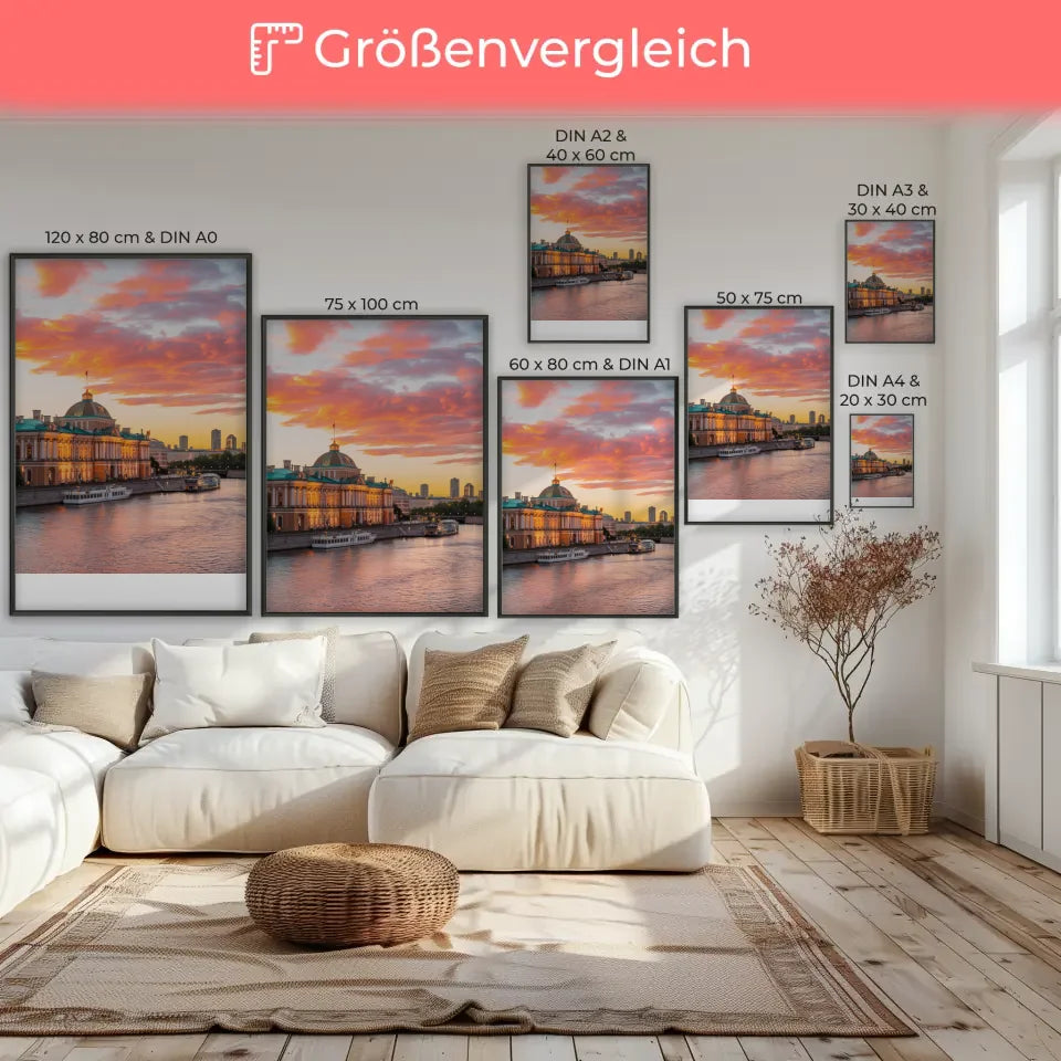 Panorama Bild Poster Eremitage Sankt Petersburg Goldene Stunde 7