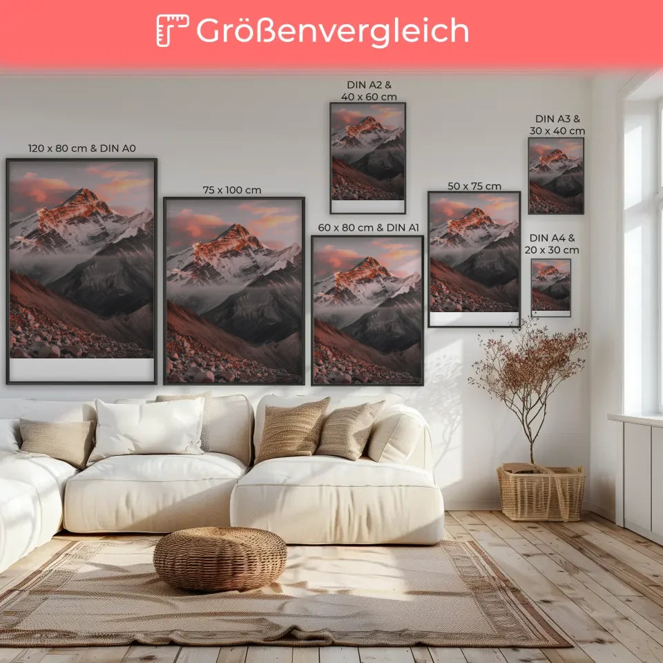 Poster Mount Everest Panorama Bild beeindruckende Aussicht 7