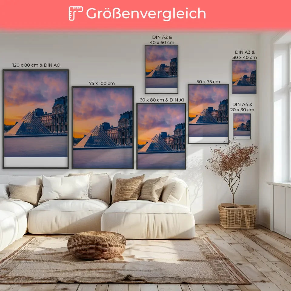 Poster Louvre Panorama zur Goldenen Stunde dekorativ 7