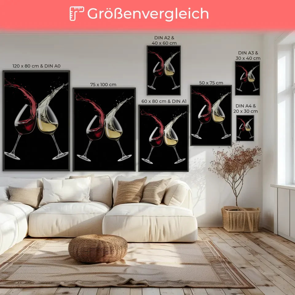 Elegante Poster mit Weingläsern in dynamischem Design 7