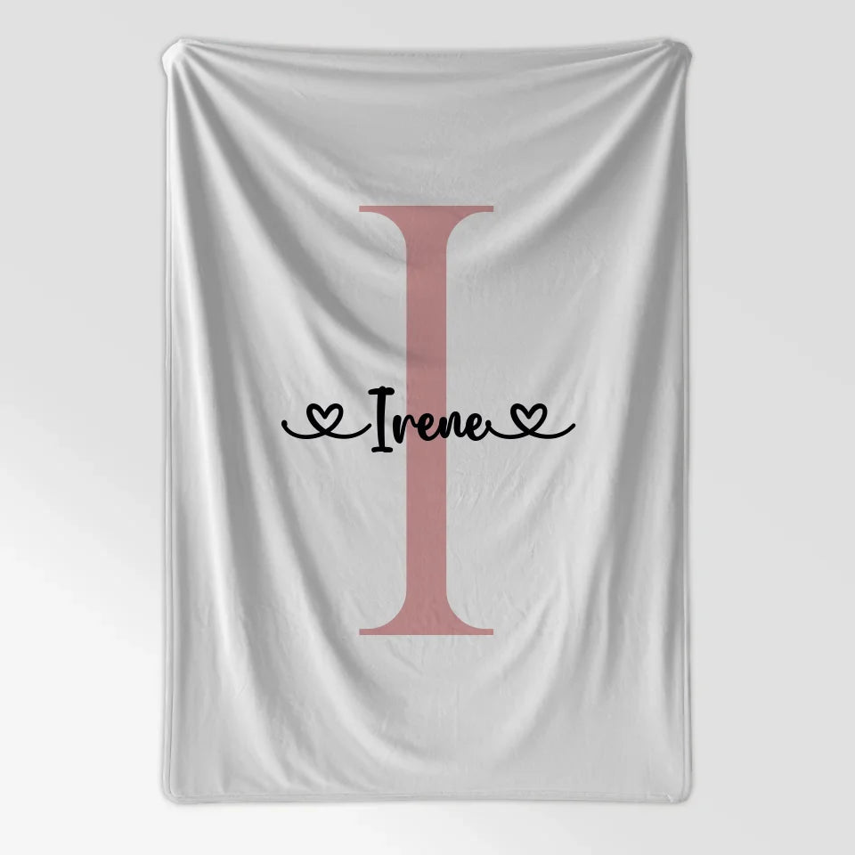 Personalisierte Decke mit Buchstaben I für Mädchen Geschenkidee 7