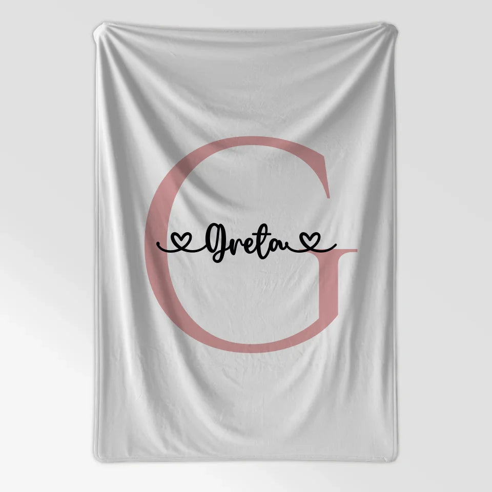 Personalisierte Decke mit Buchstaben G für Mädchen als Geschenk 7