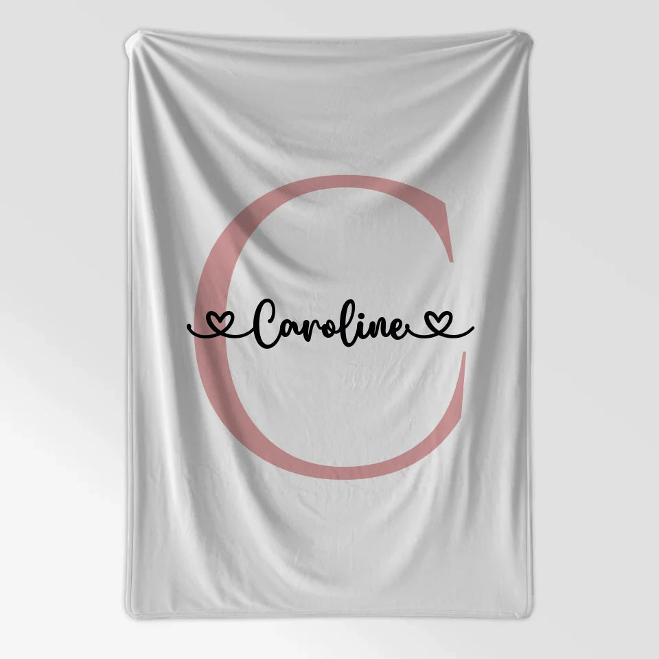 Personalisierte Decke mit Buchstaben und Buchstabe C für Mädchen 7