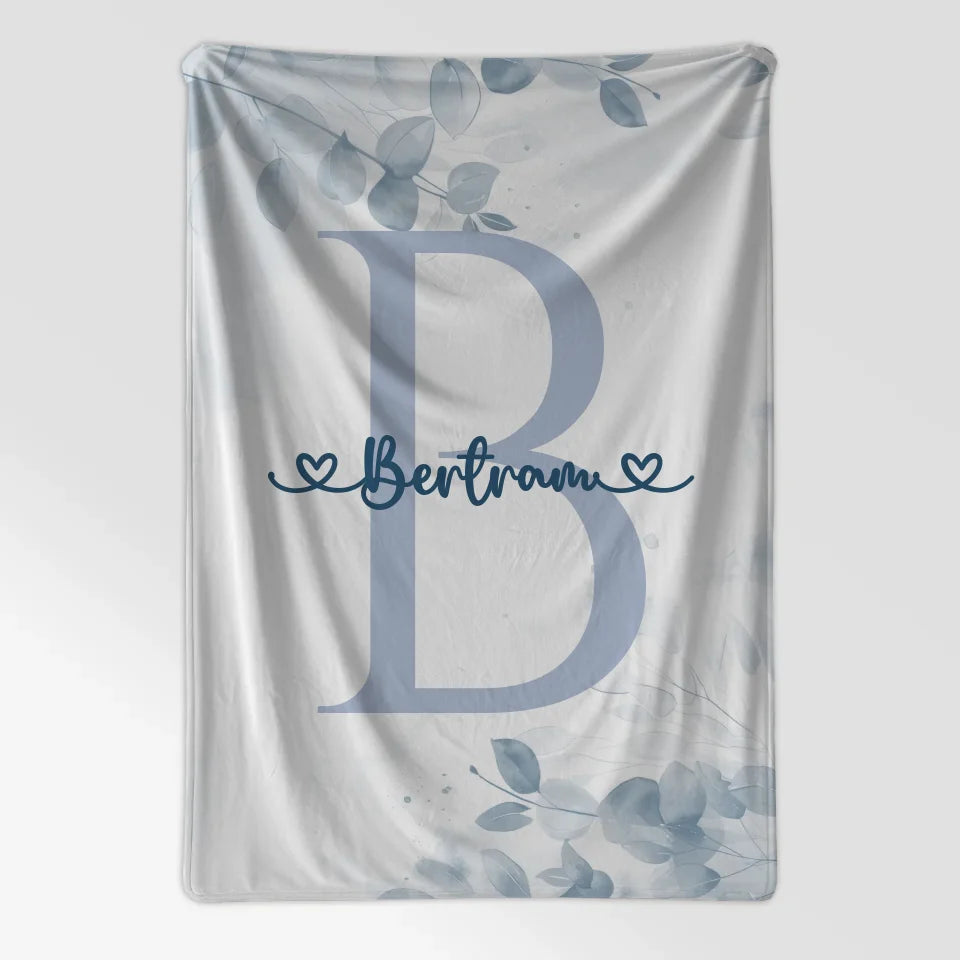 Personalisierte Decke Jungen mit Buchstaben B Blau 7