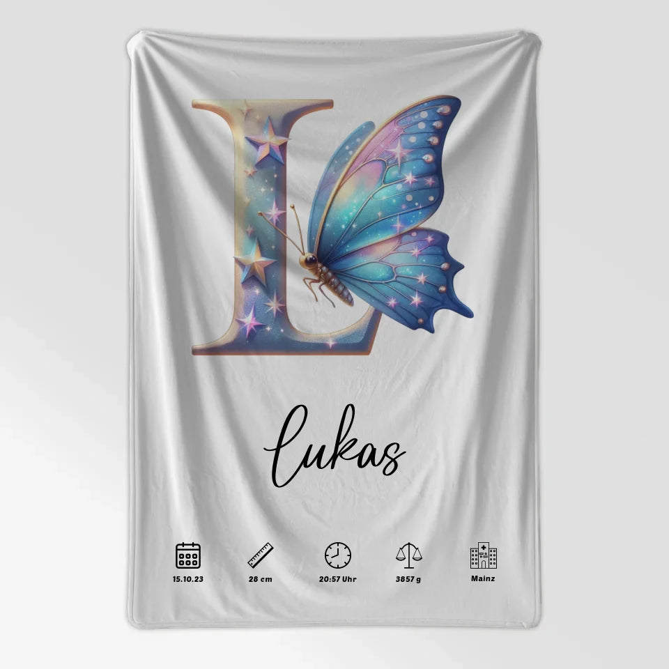 Personalisierte Decke Buchstaben Decke Buchstabe L Geburt A-Z Design 7