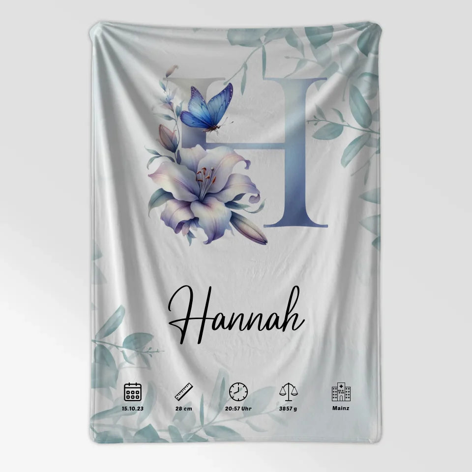 Personalisierte Buchstaben Decke Buchstabe H für Geburt A-Z 7