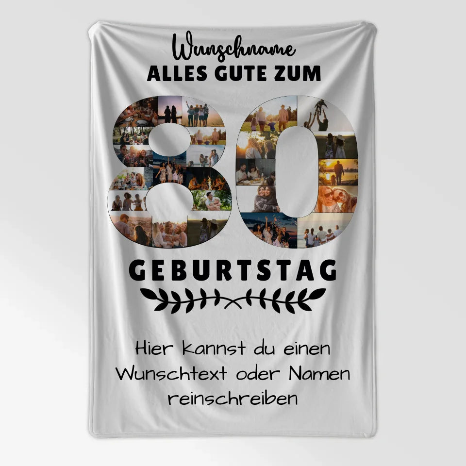 Personalisiert Decke 80 Geburtstag Wunschname Wunschtext Oma Opa 7