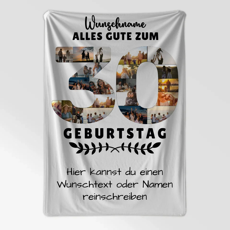 Personalisierte Decke 30 Geburtstag Wunschname Wunschtext Mama Tante 7