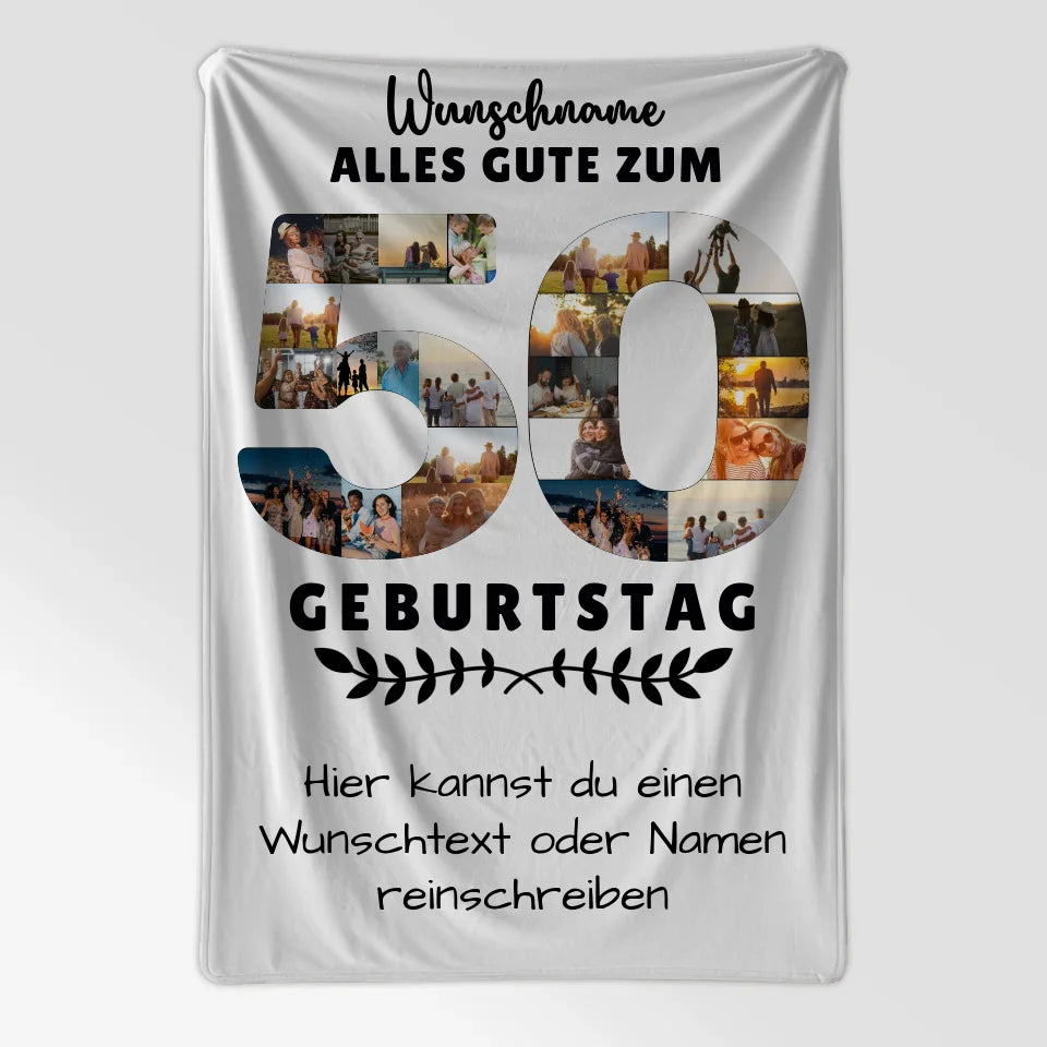 Personalisiertedecke 50 Geburtstag Wunschname Wunschtext Mama Papa 7