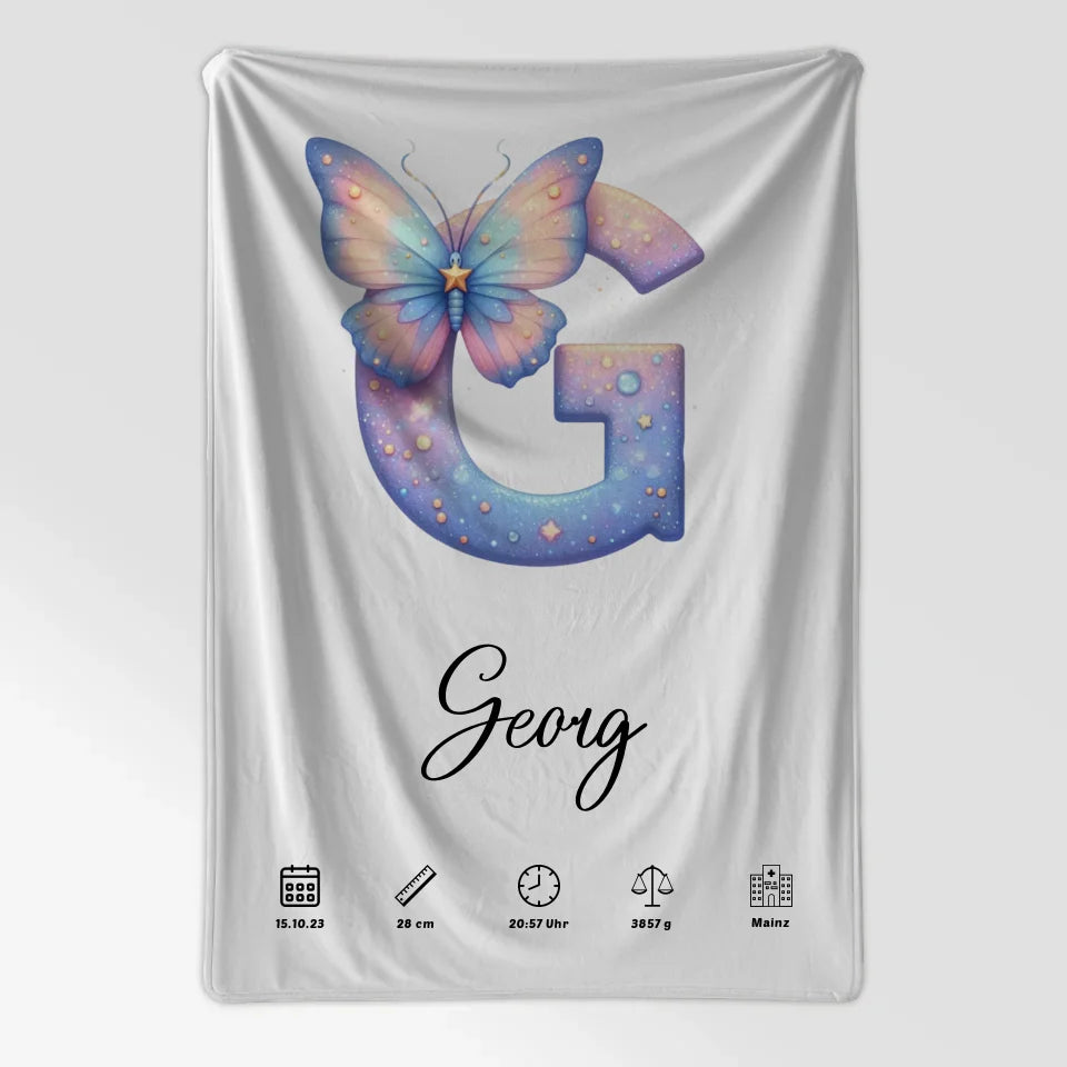 Personalisierte Decke Buchstaben Buchstabe G Geburt A-Z 7