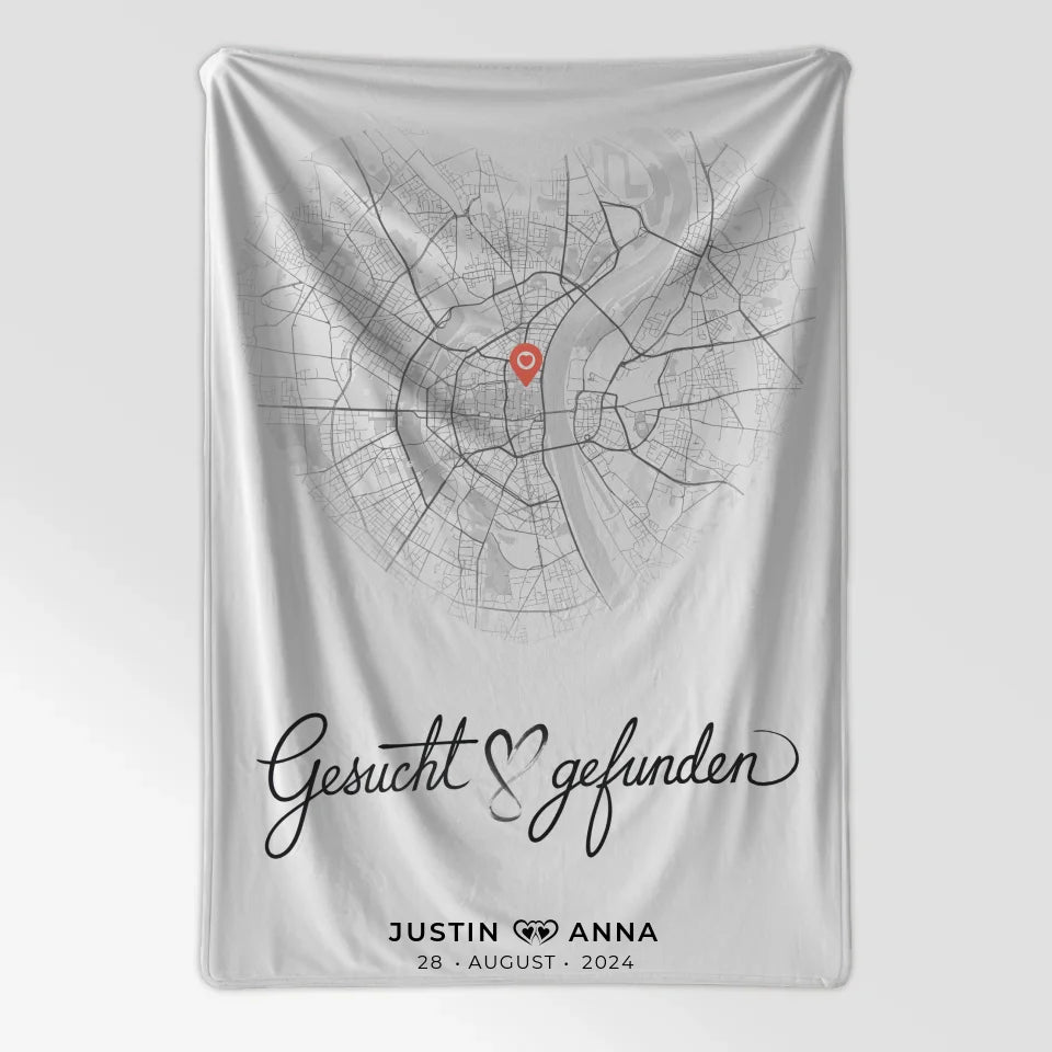 Personalisiert Stadtkarten Decke für Paare Herz Wo Alles Begann 7