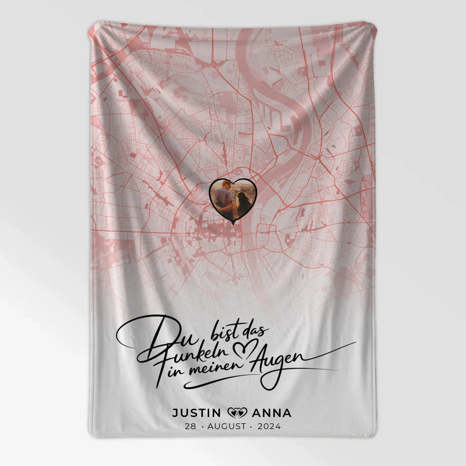 Personalisiert Stadtkarten Decke Paare Du Bist Das Funkeln Roserot 7