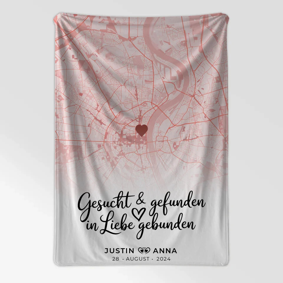 Personalisiert Stadtkarten Decke für Paare Roserot Wo Alles Begann 7