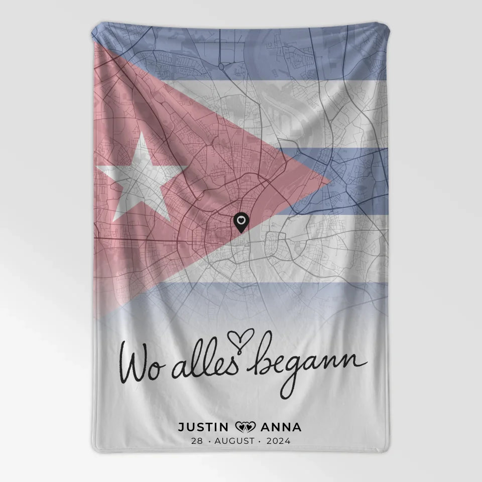 Personalisierte Stadtkarten Decke Paare Urlaub Cuba Wo Alles Begann 7