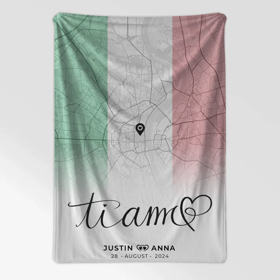 Personalisiert Stadtkarten Decke Paare Urlaub Italien Ti Amo Foto Map Marker 7