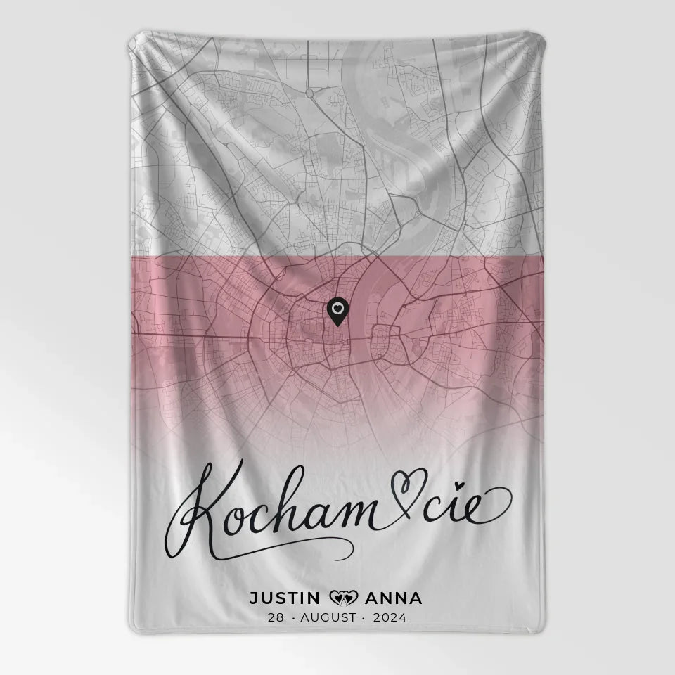Personalisierte Stadtkarten Decke Paare Urlaub Polen Kocham Cie 7