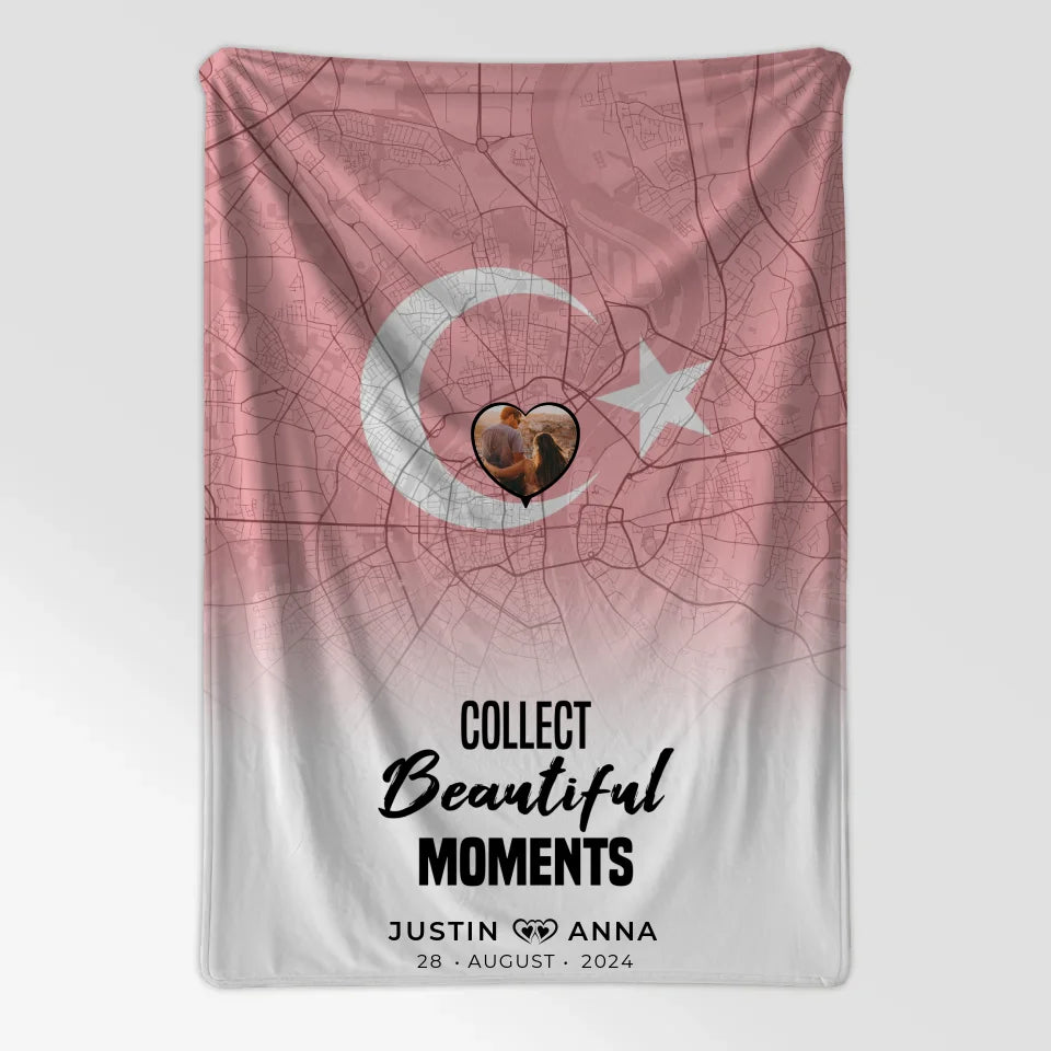 Personalisierte Foto Decke für Paare Stadtkarte Türkei Collect Beautiful Moments 7