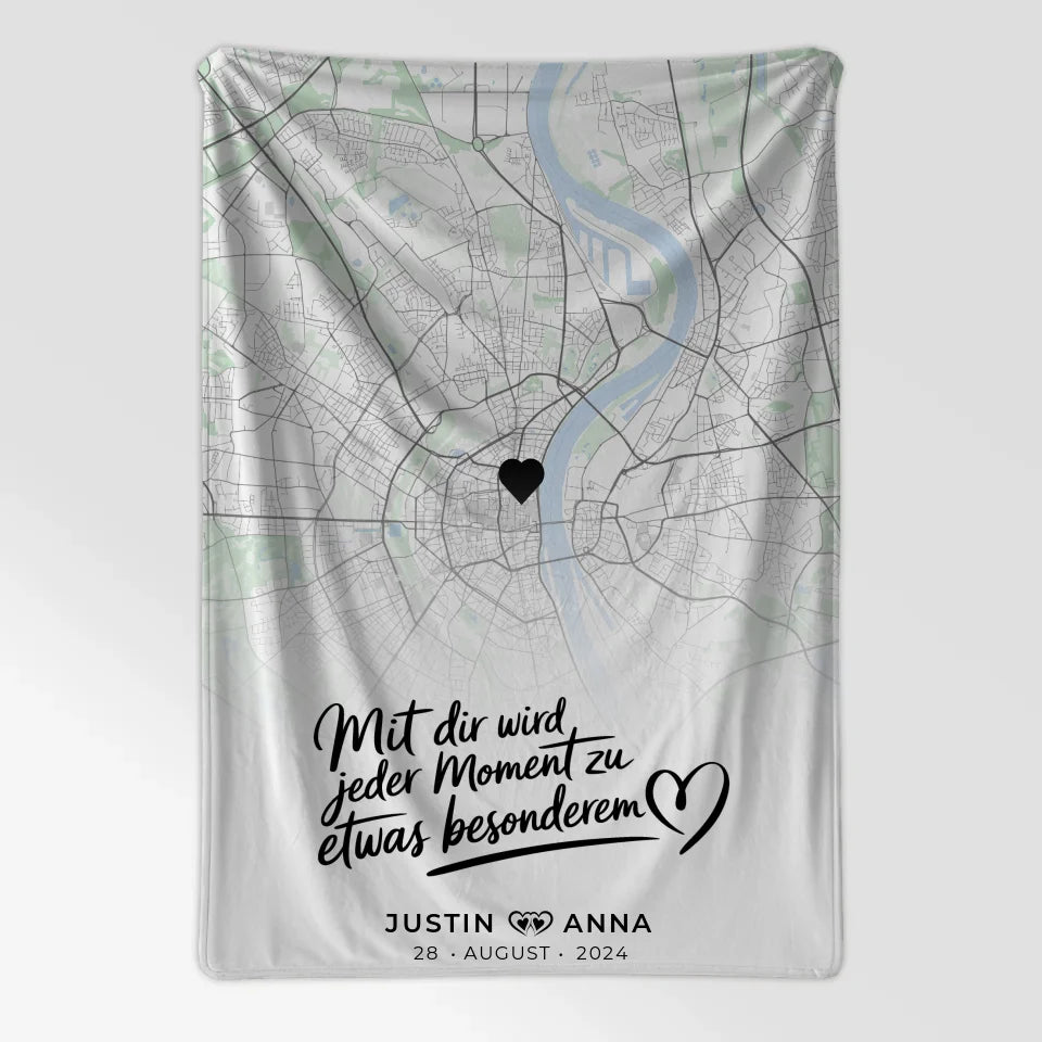 Personalisiert Stadtkarten Decke für Paare Mit Dir Wird Jeder Moment Besonderem 7