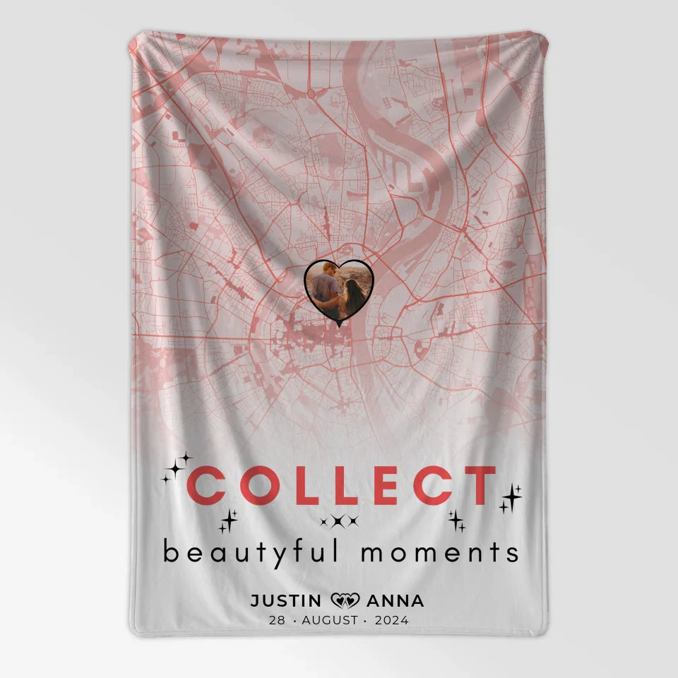 Personalisierte Stadtkarten Decke für Paare Roserot Collect Beautyful Moments 7