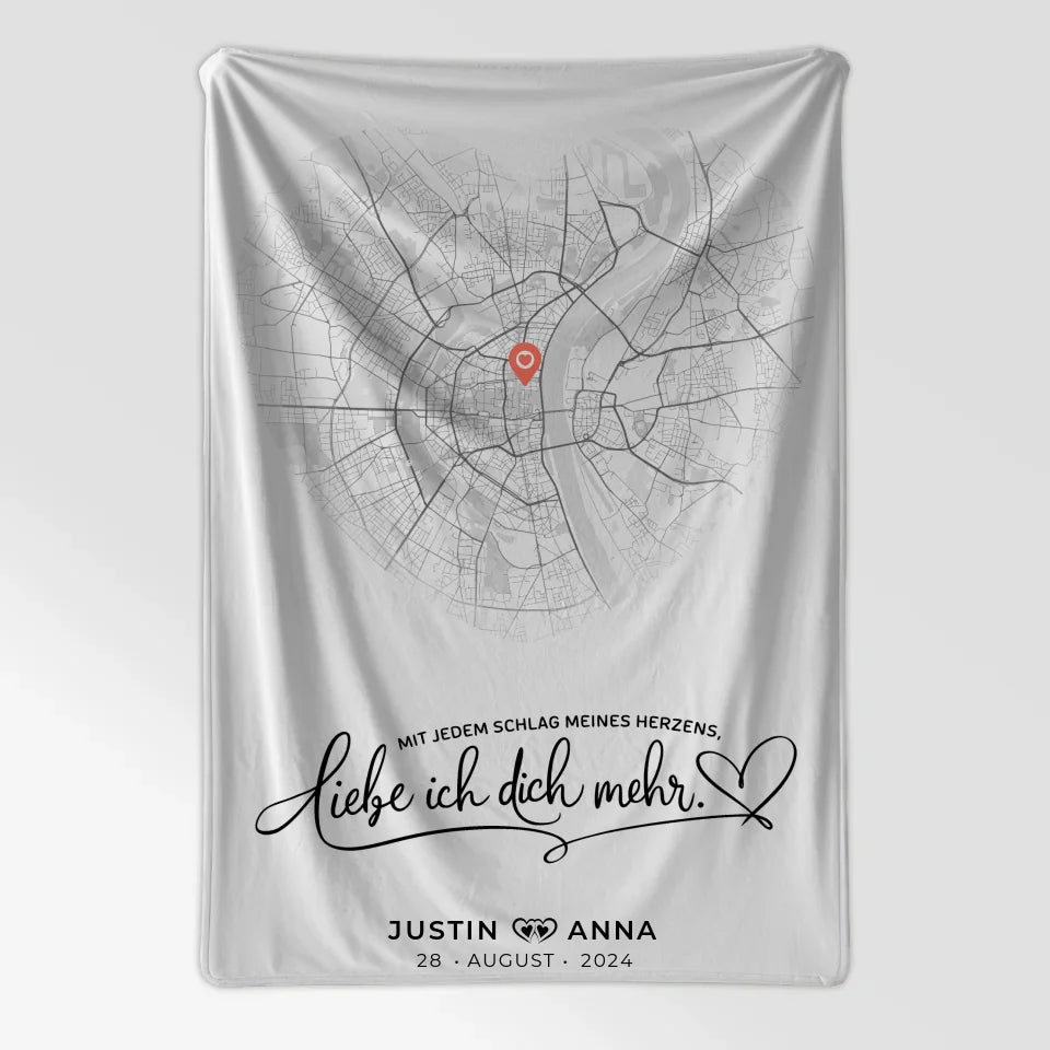 Personalisiert Stadtkarten Decke Paare Herz Wo Alles Begann Liebe Dich Mehr 7