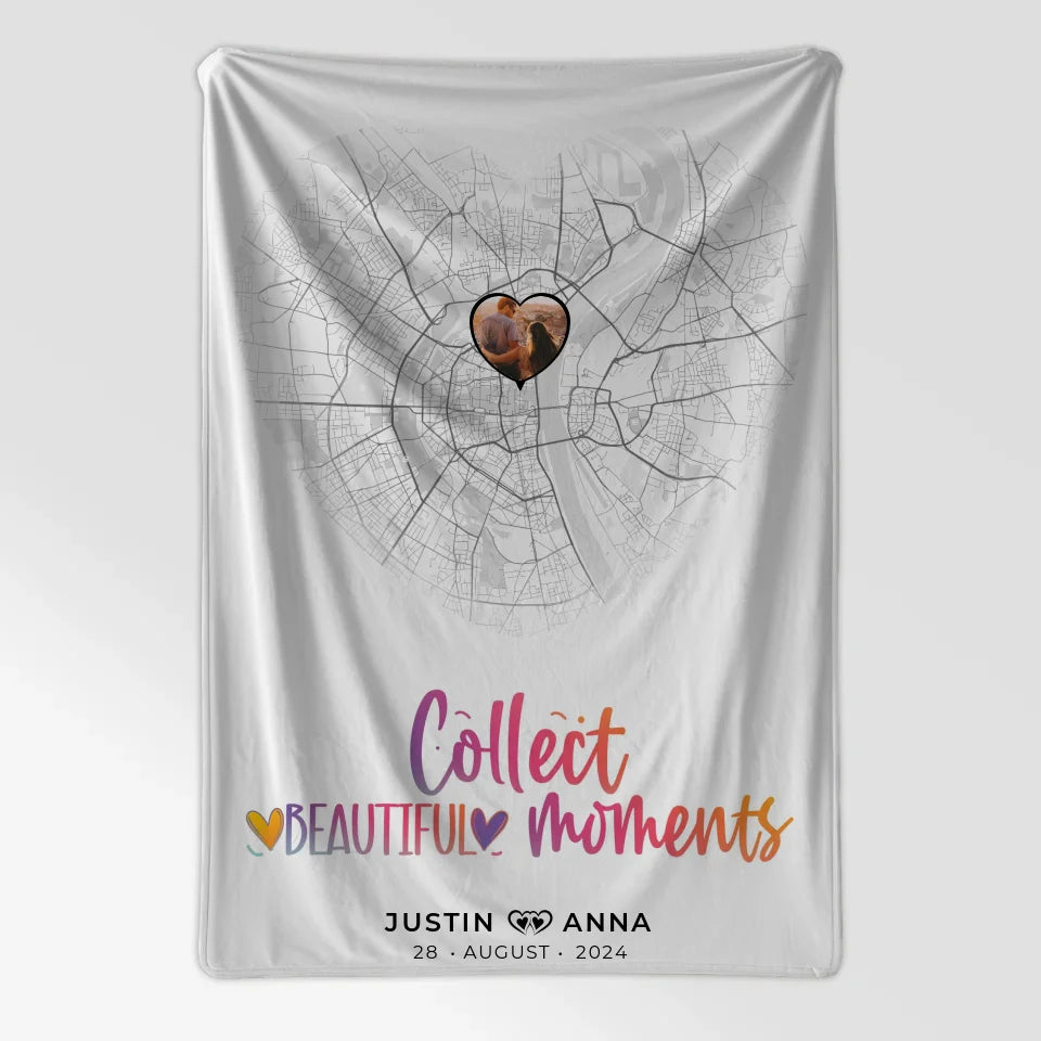 Personalisiert Stadtkarten Decke für Paare Herz Collect Beautiful Moments 7