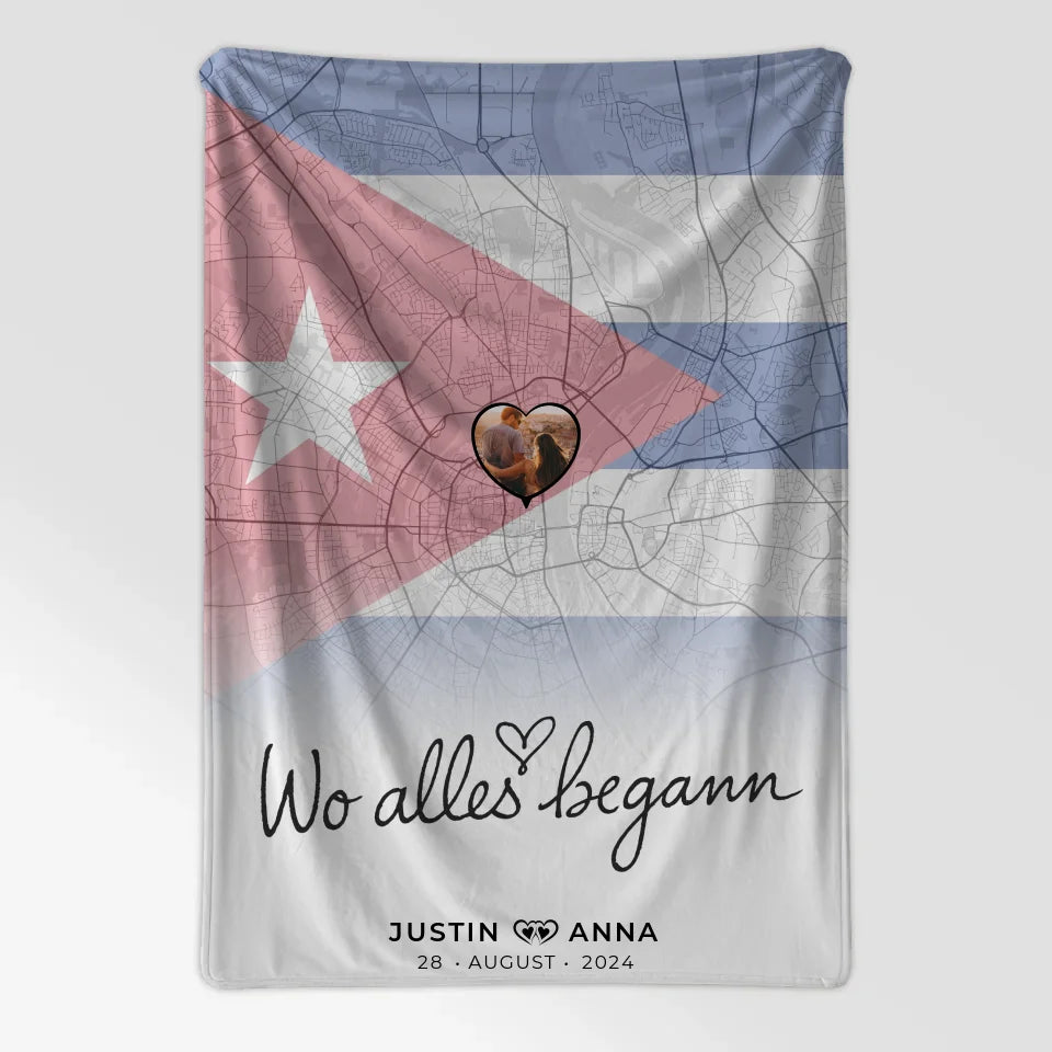 Personalisiertes Foto Decke Paare Stadtkarte Cuba Kuba Wo Alles Begann 7