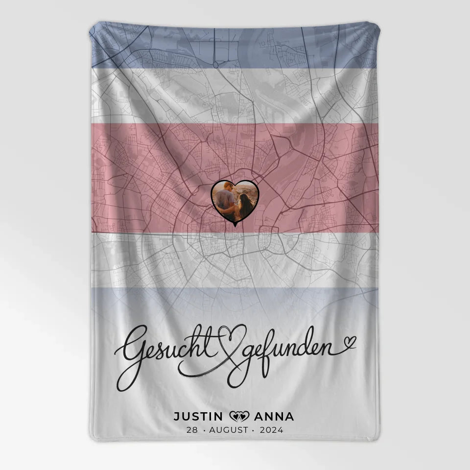 Personalisierte Foto Decke für Paare mit Stadtkarte Costa Rica Gesucht & Gefunden 7