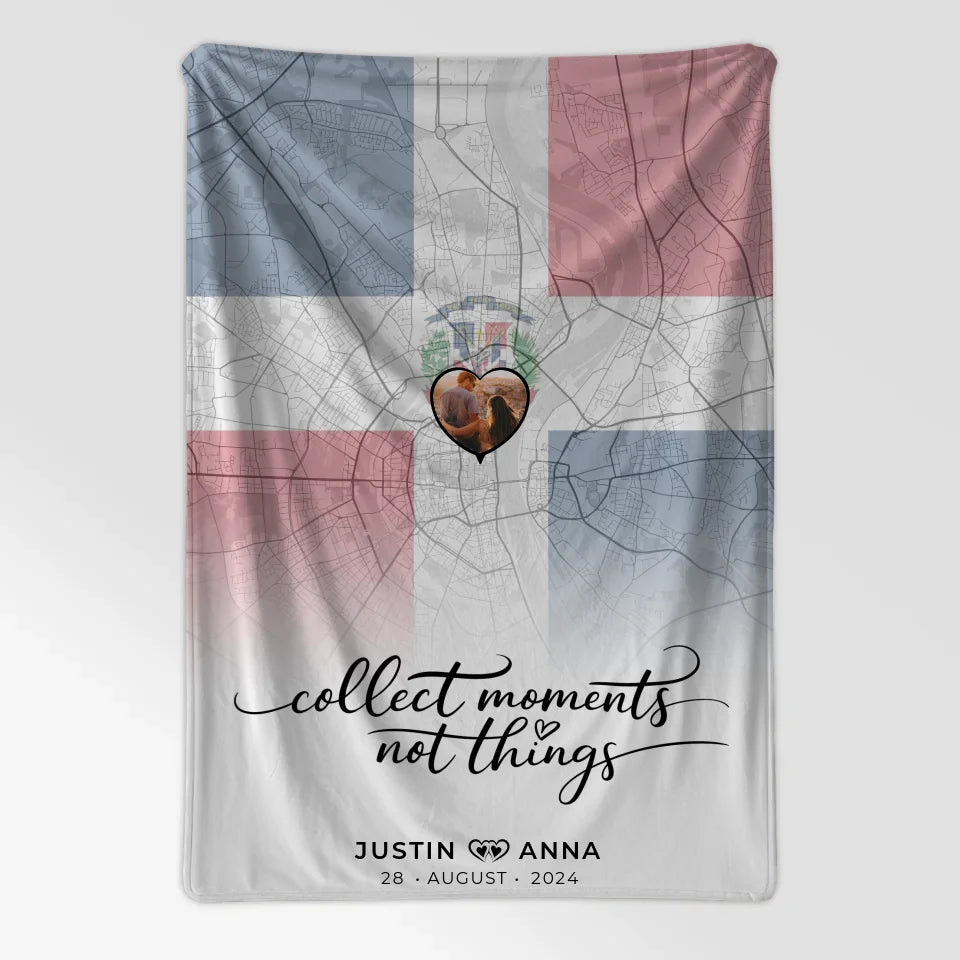 Personalisierte Decke mit Foto Stadtkarte Dominikanische Republik 7