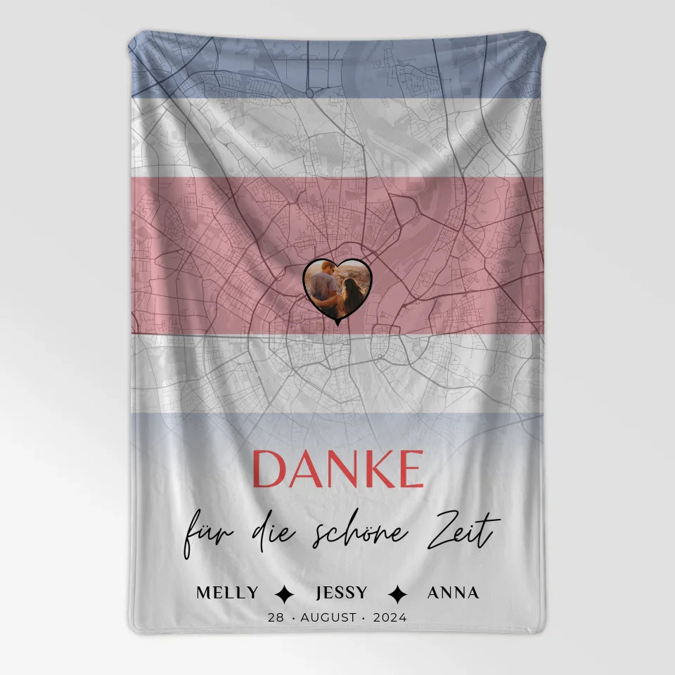 Personalisiert Decke Freundinnen Stadtkarte Foto Costa Rica Danke 7