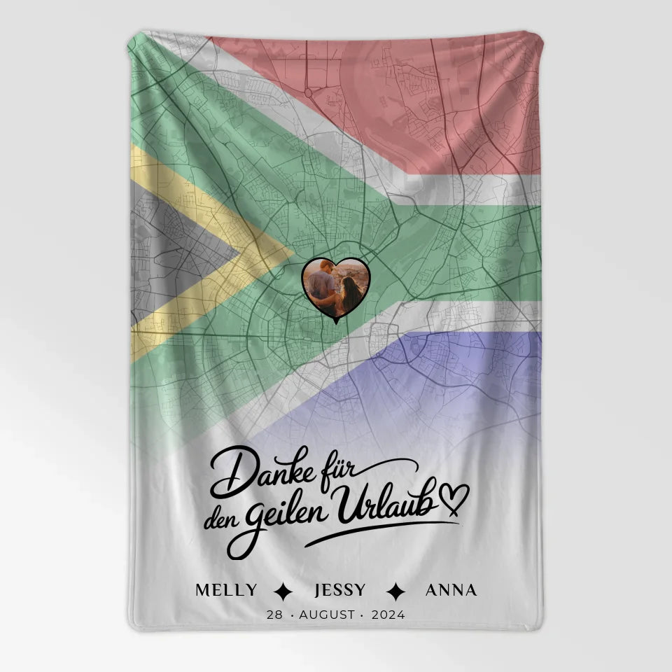 Personalisiert Decke Freundinnen Stadtkarte Foto Südafrika Danke Urlaub 7