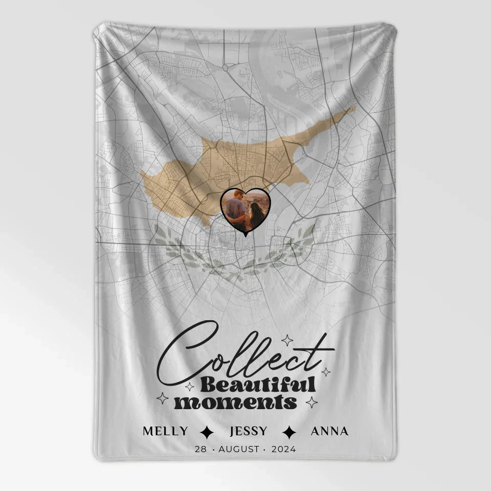 Personalisiert Decke Freundinnen Stadtkarte Foto Zypern 7