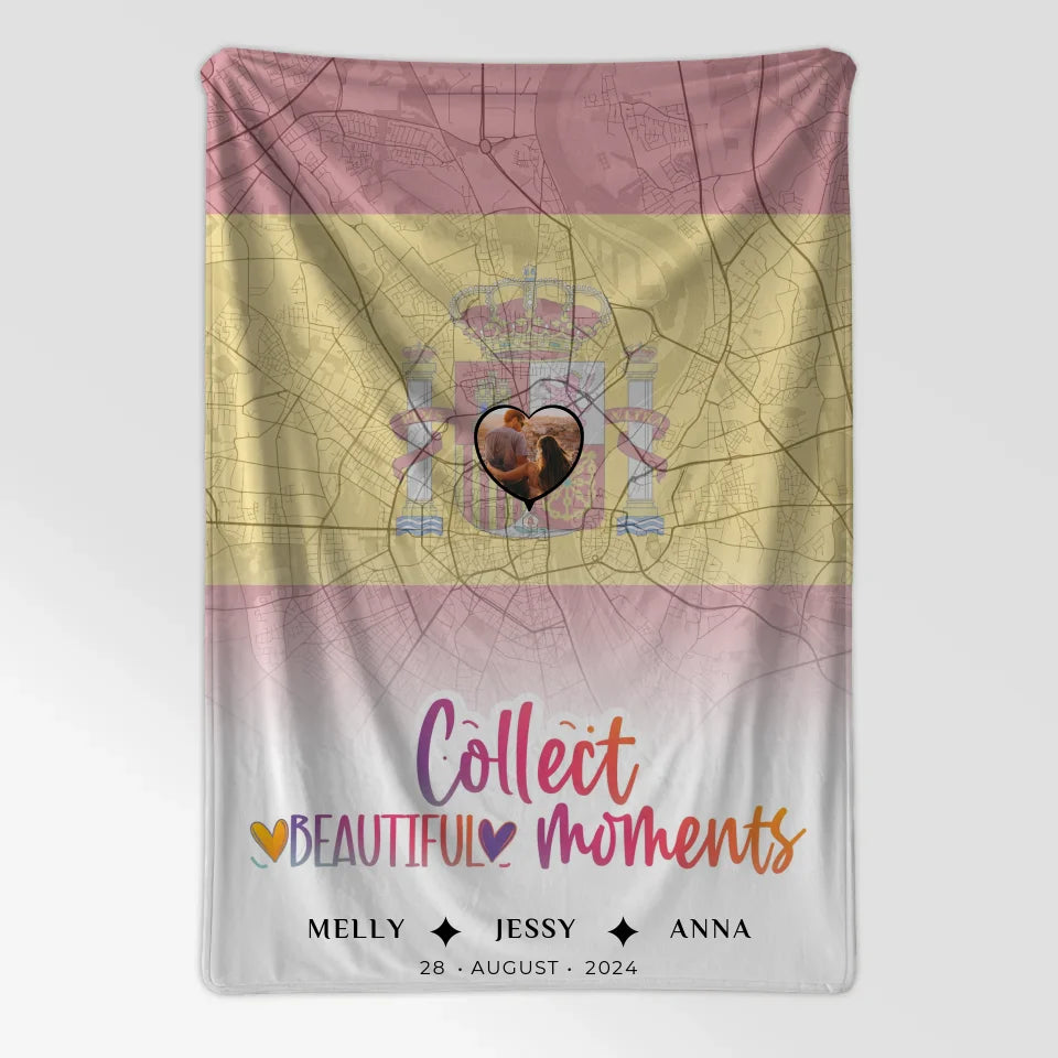 Personalisierte Decke Freundinnen Stadtkarte Foto Spanien Collect Beautyful Moments 7