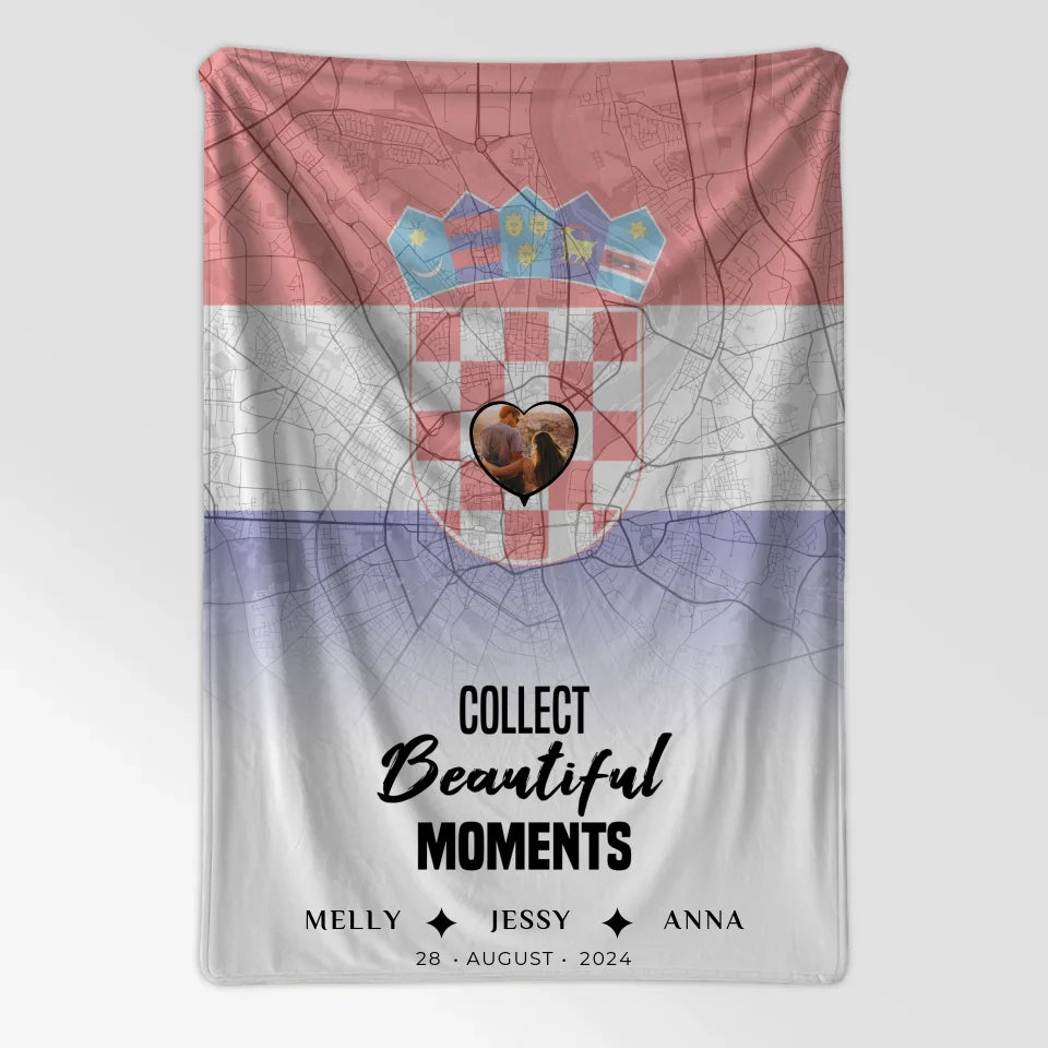 Personalisierte Decke Schwester Stadtkarte Foto Kroatien Collect Beautyful Moments 7