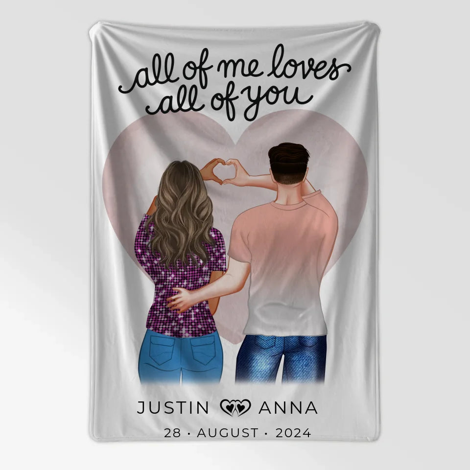 Personalisierte Decke für Paare mit Figuren All Of Me Loves All Of You 7