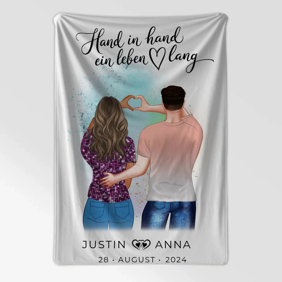 Personalisierte Decke Paare Hand In Hand Ein Leben Lang Verliebte 7
