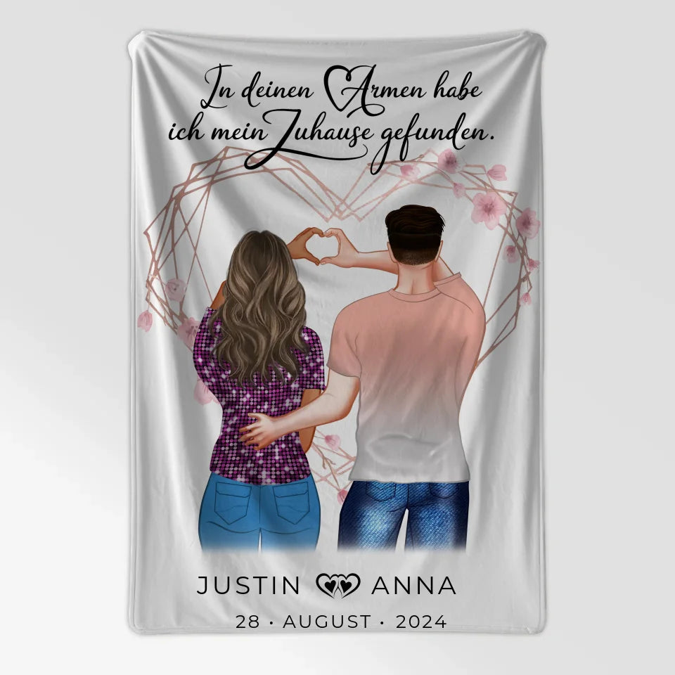 Personalisiert Decke Paare Figuren In Deinen Armen Habe Ich Mein Zuhause Gefunden 7