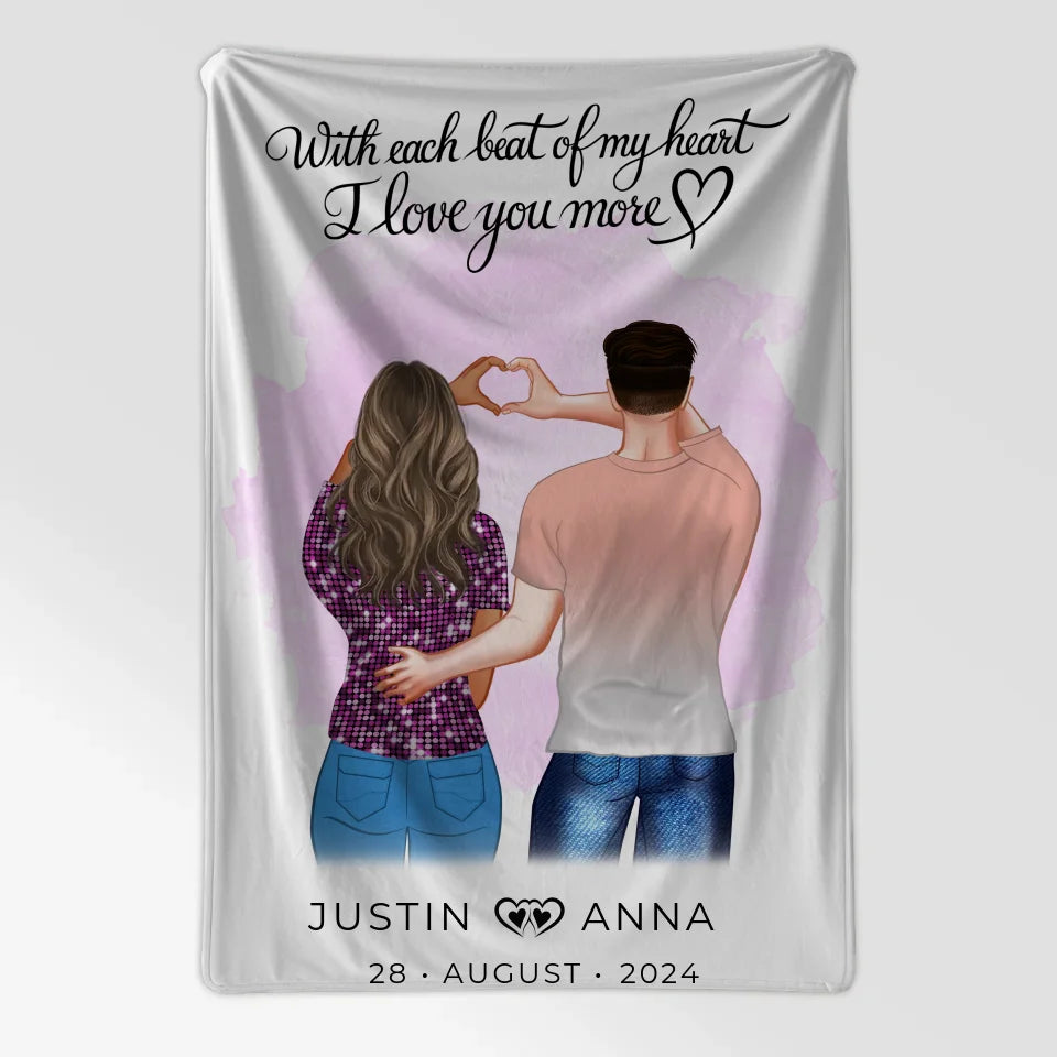 Personalisiert Decke Paare Figuren Mit Namen Herz Liebe 7