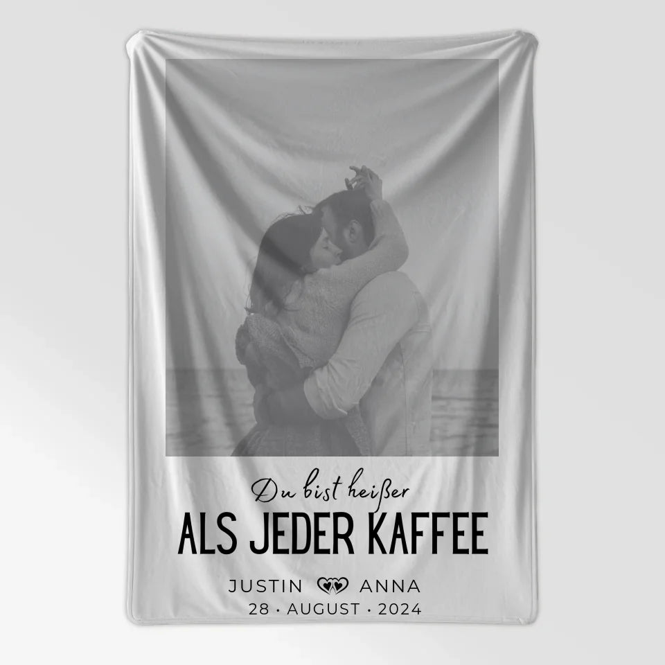 Personalisiertes Foto Decke Paare Mit Namen Du Bist Heißer Als Jeder Kaffee 7